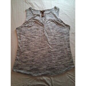 Bit N Bridle Sleeveless Woman’s Grey Button Up Top Size Medium